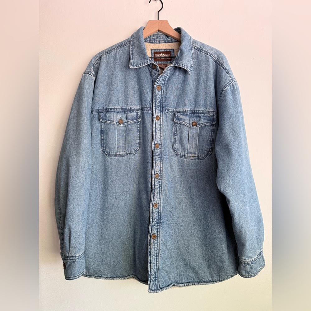 Levi’s 2000s Modern Vintage HEAVYWEIGHT Sherpa Lined Denim Shacket XL Cotton